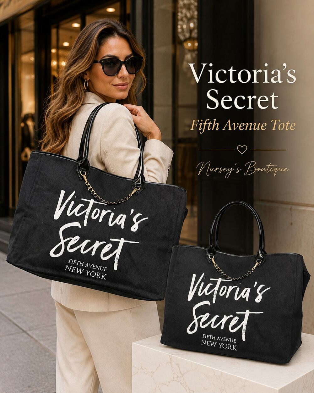 Victoria’s Secret Fifth Avenue New York Black Large Weekender Tote